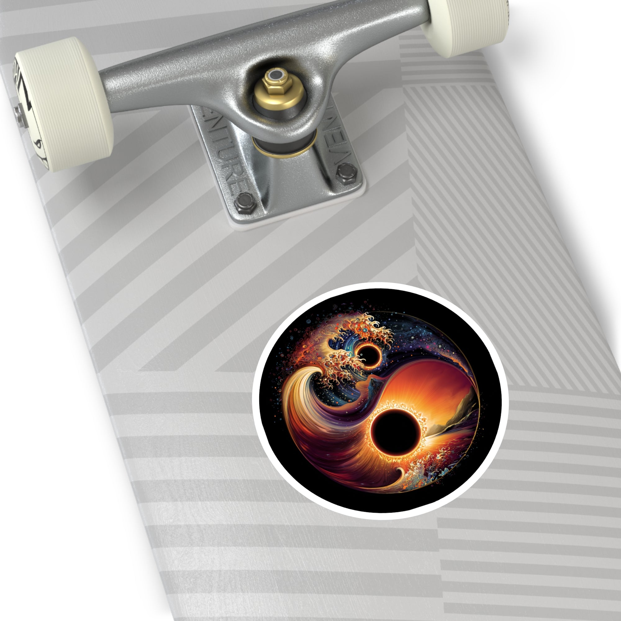 Sun and Void Split, Artistic Sticker, Space Decor, Bold Gift