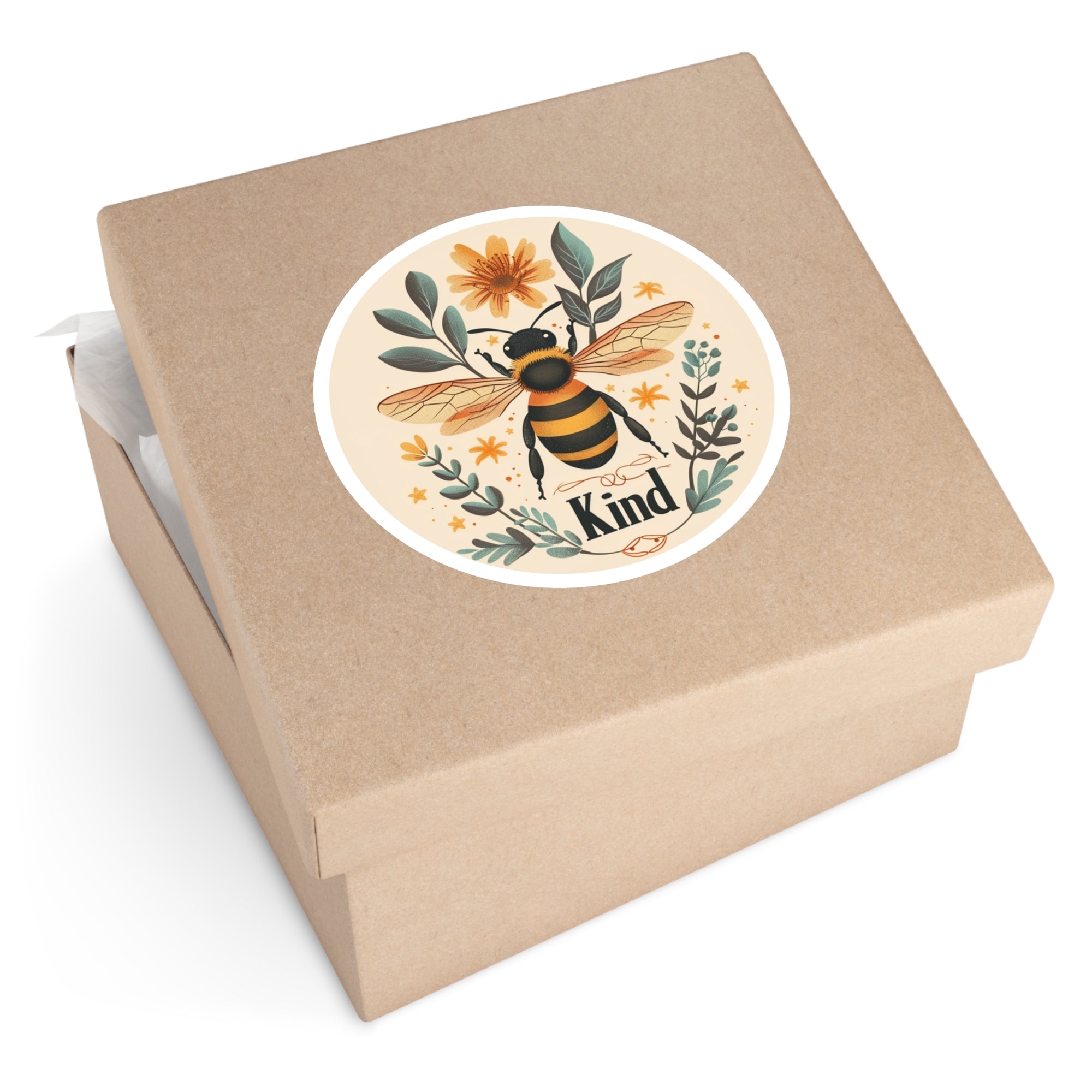 Bee Kind, Floral Bee Sticker, Positive Quote Design, Nature Gift