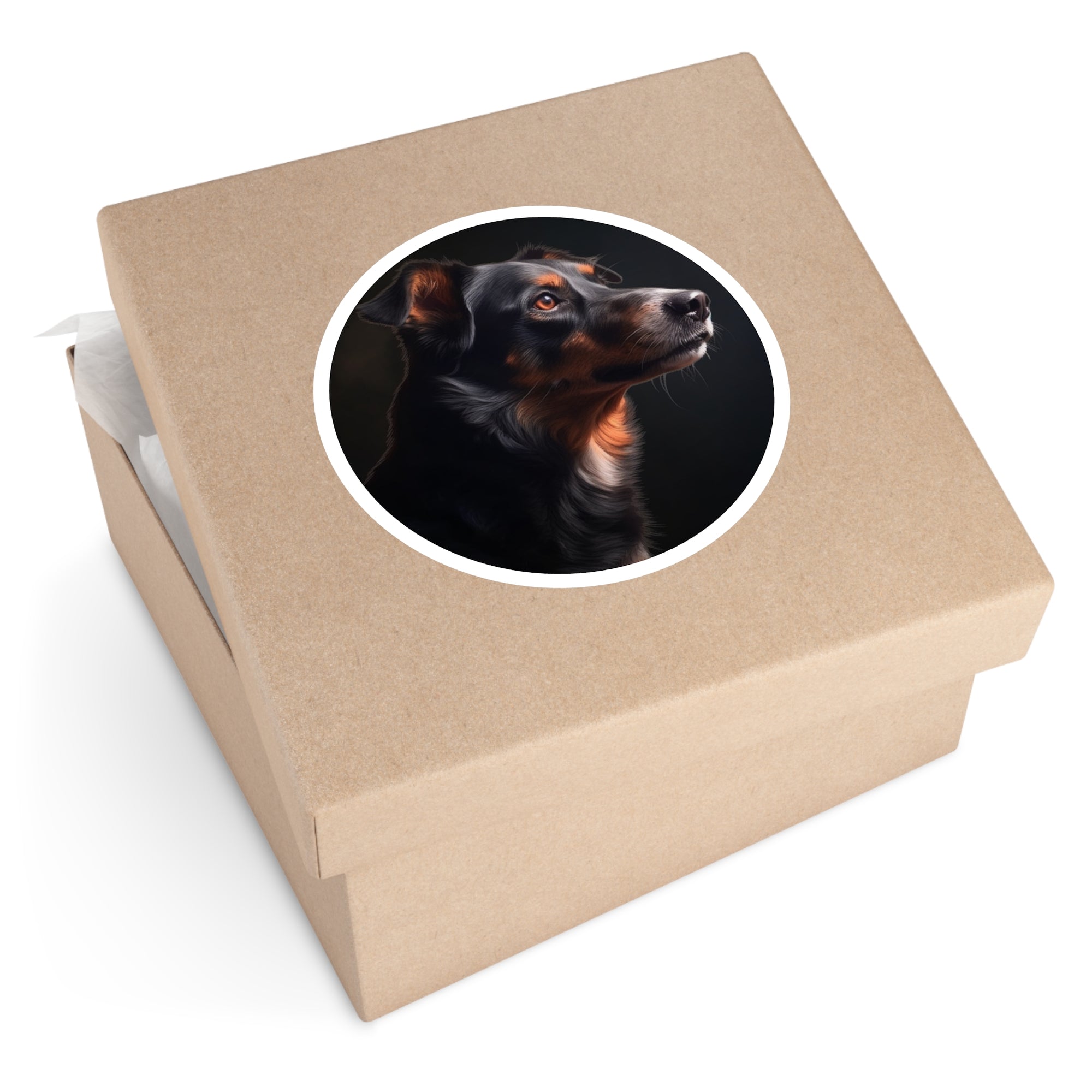 Black and Tan Dog Sticker, Realistic Portrait, Pet Art, Animal Lover Gift