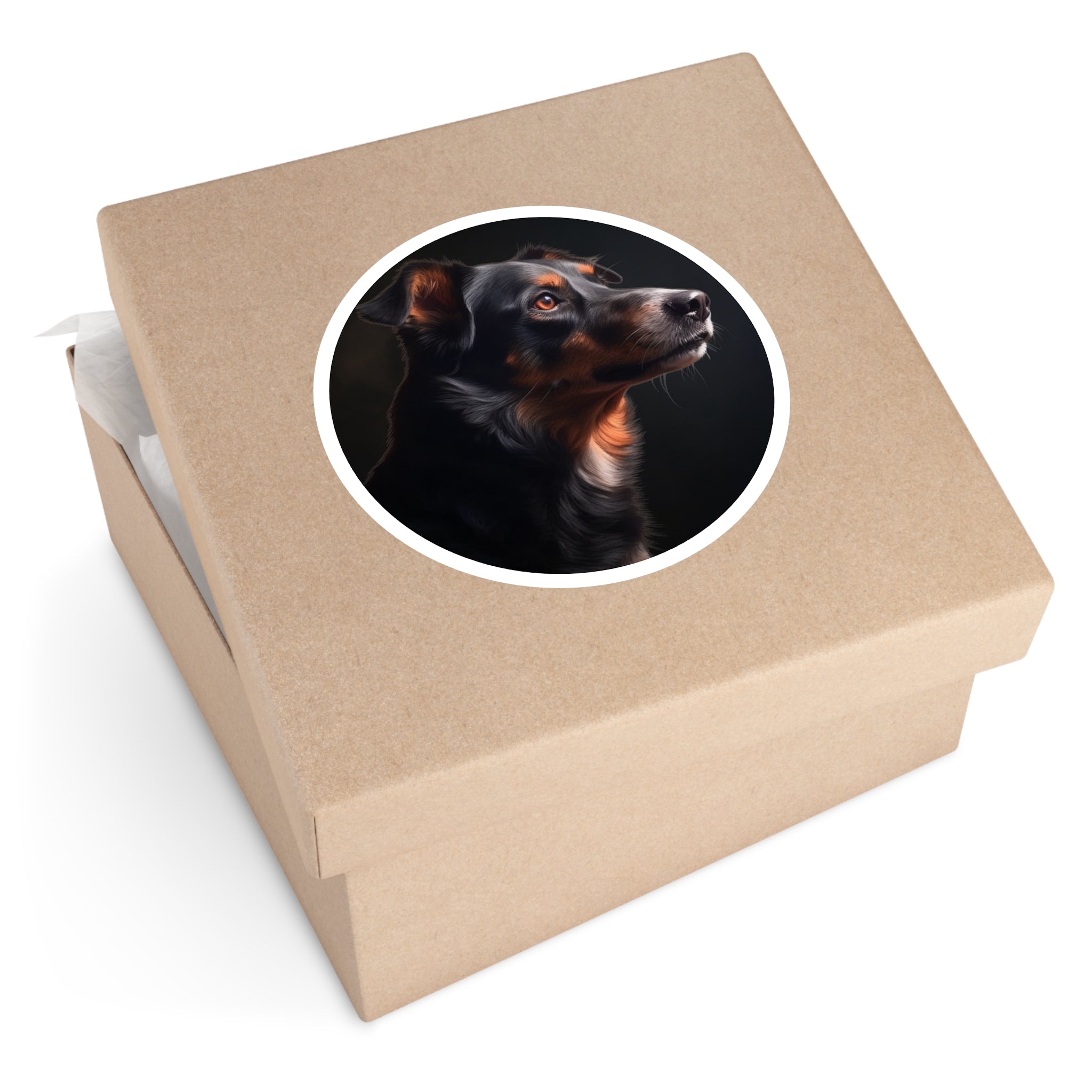 Black and Tan Dog Sticker, Realistic Portrait, Pet Art, Animal Lover Gift