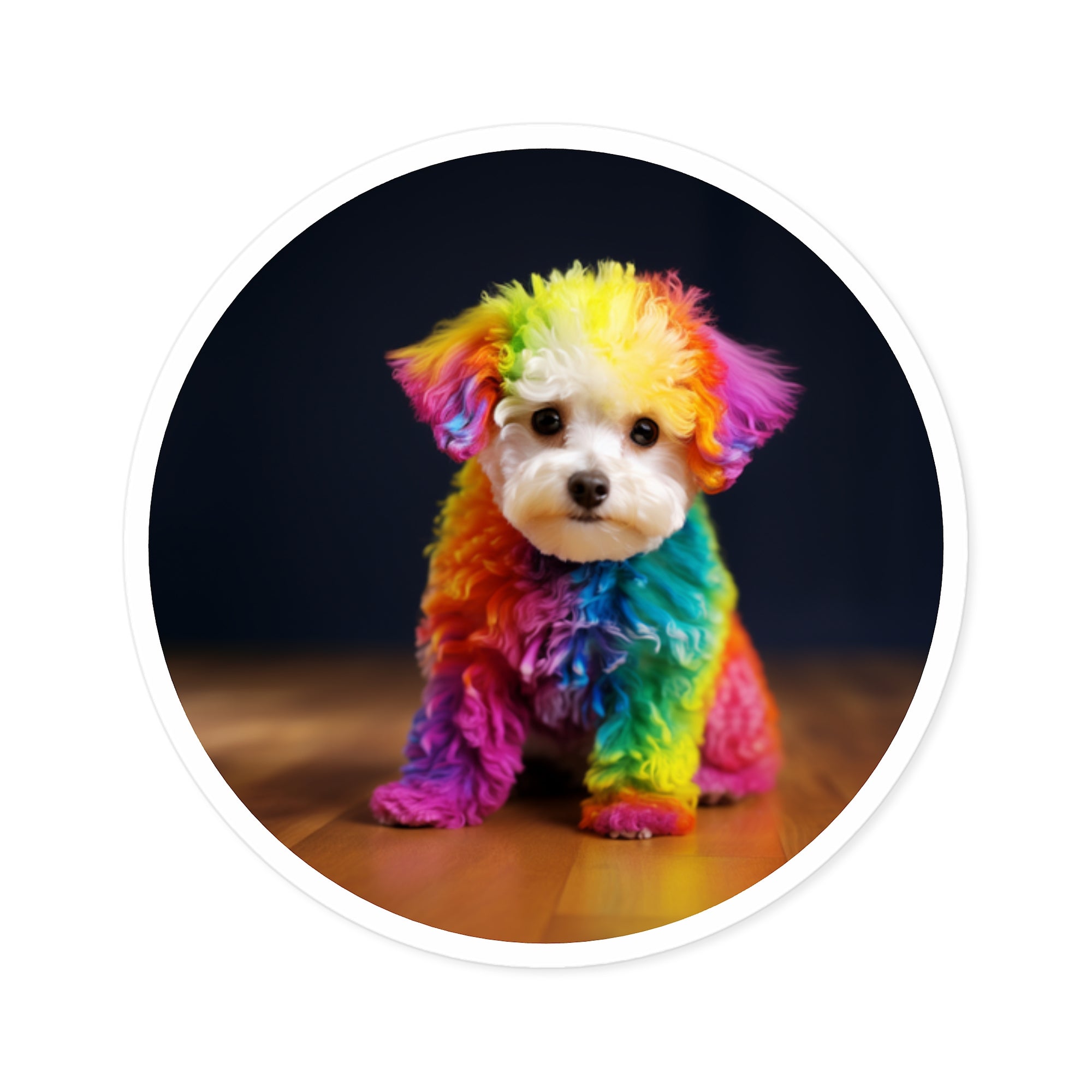 Bichon Frise, Psychedelic Sticker, Laptop Decal, Gift for Dog Lovers