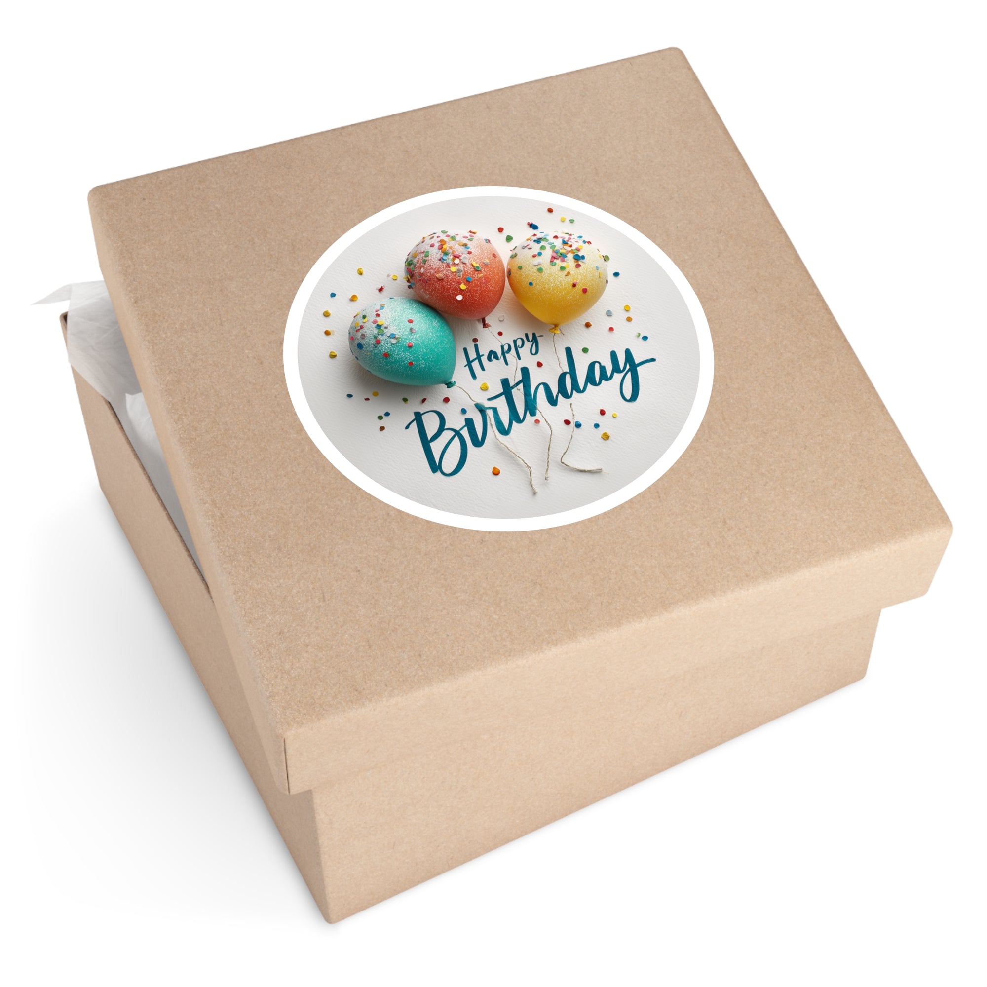 Birthday Balloons Sticker, Confetti Art, Colorful Celebration Design, Fun Party Aesthetic