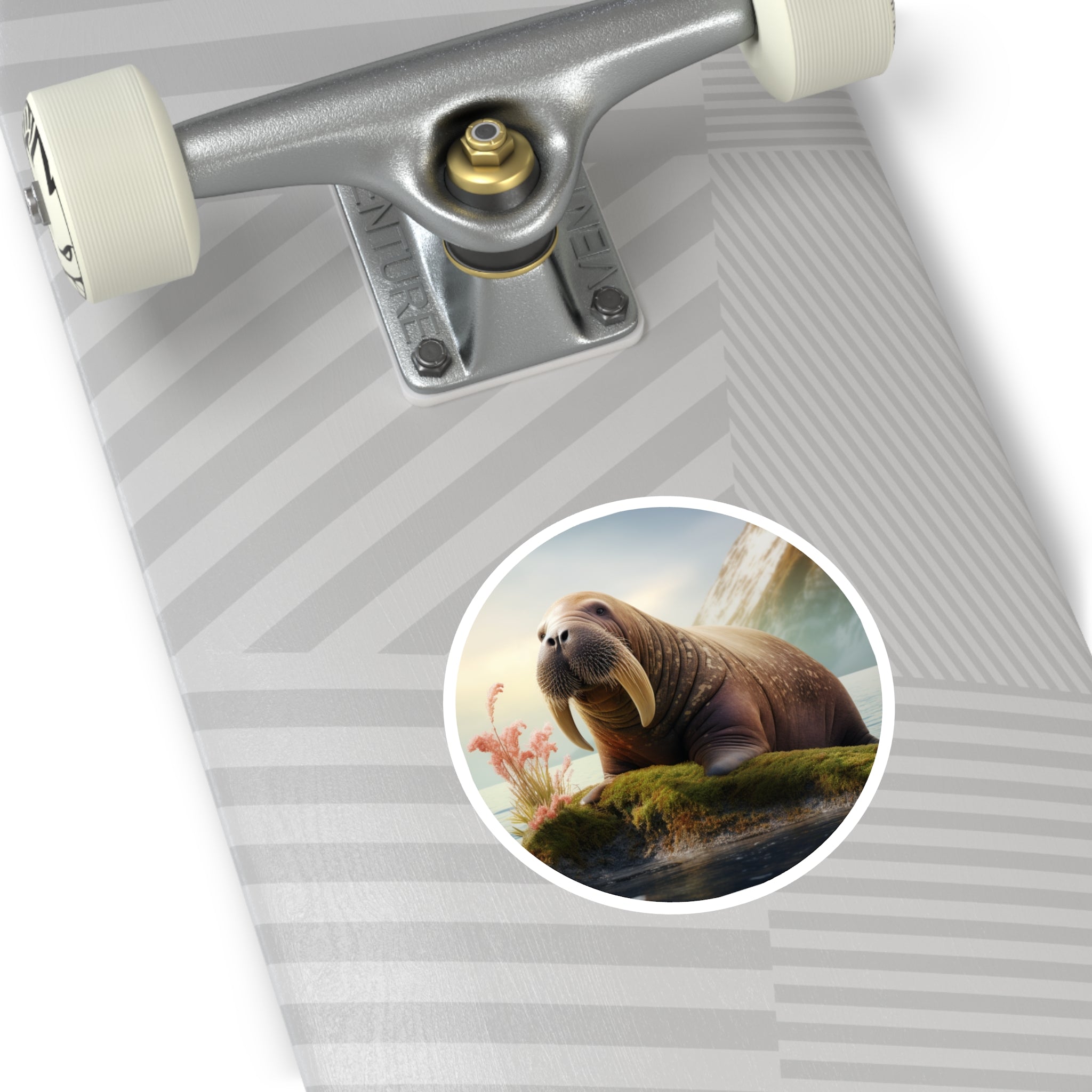 Walrus on Shore, Arctic Animal Sticker, Realistic Wildlife Design, Nature Art