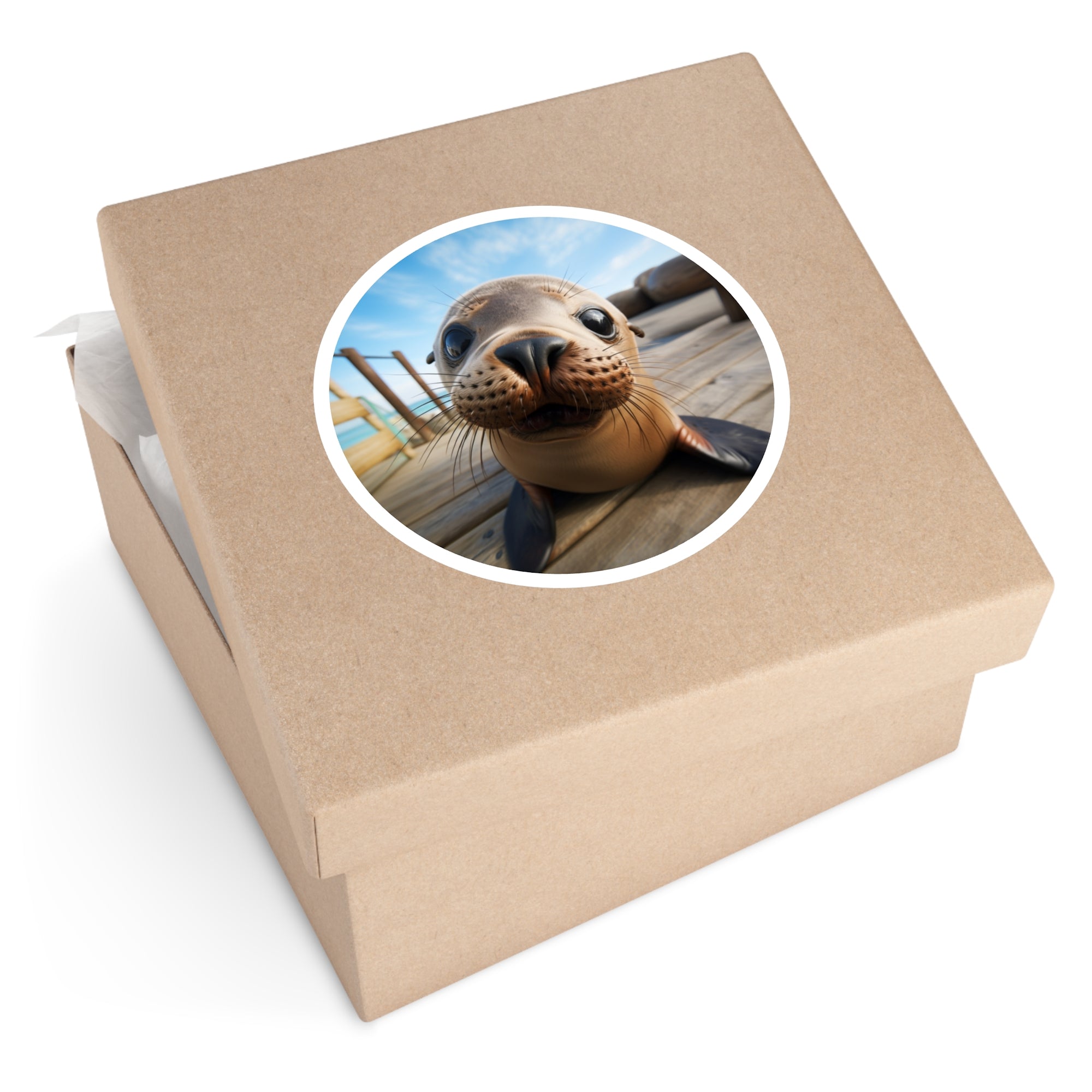 Cute Sea Lion Sticker, Ocean Animal Art, Adorable Marine Design, Happy Gift