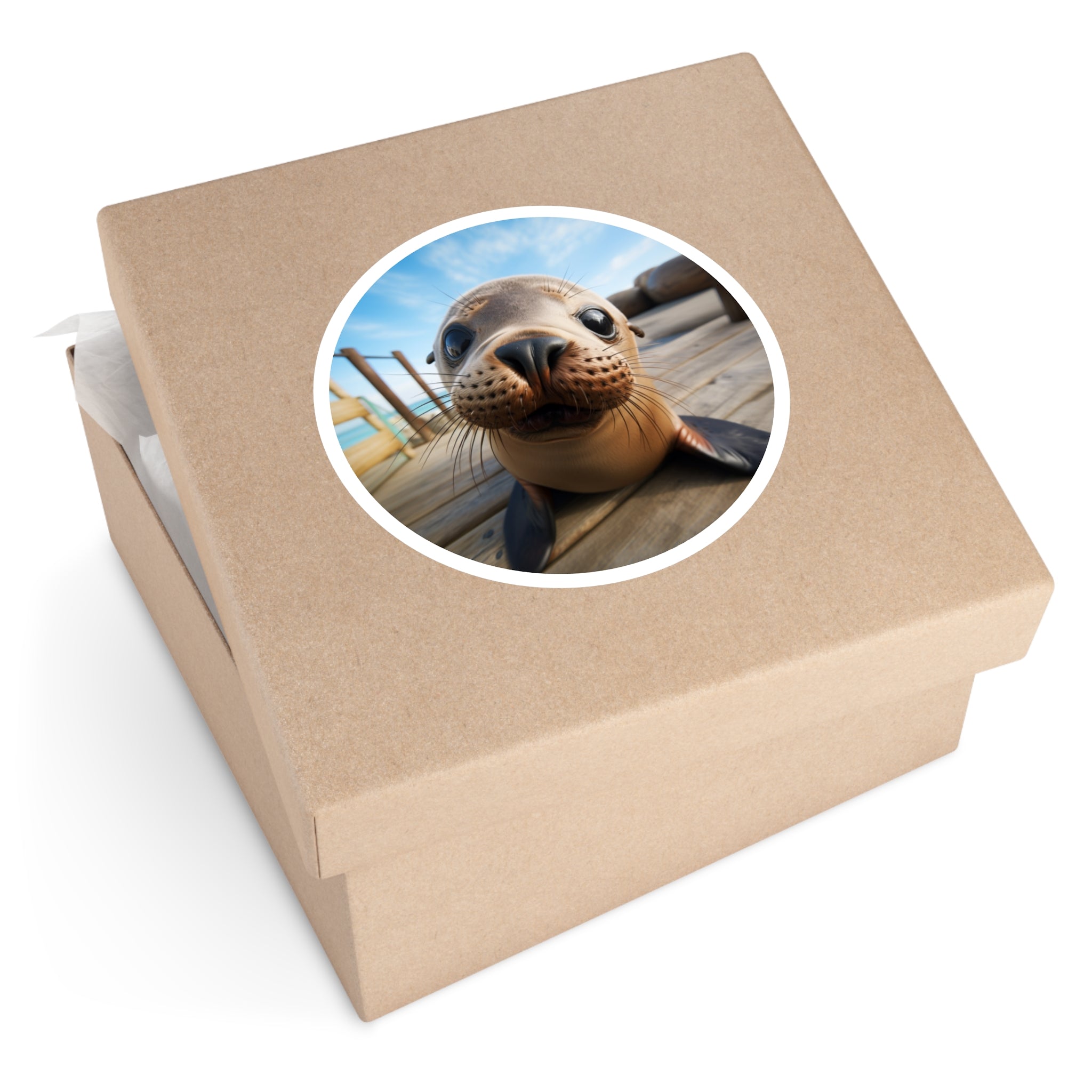 Cute Sea Lion Sticker, Ocean Animal Art, Adorable Marine Design, Happy Gift