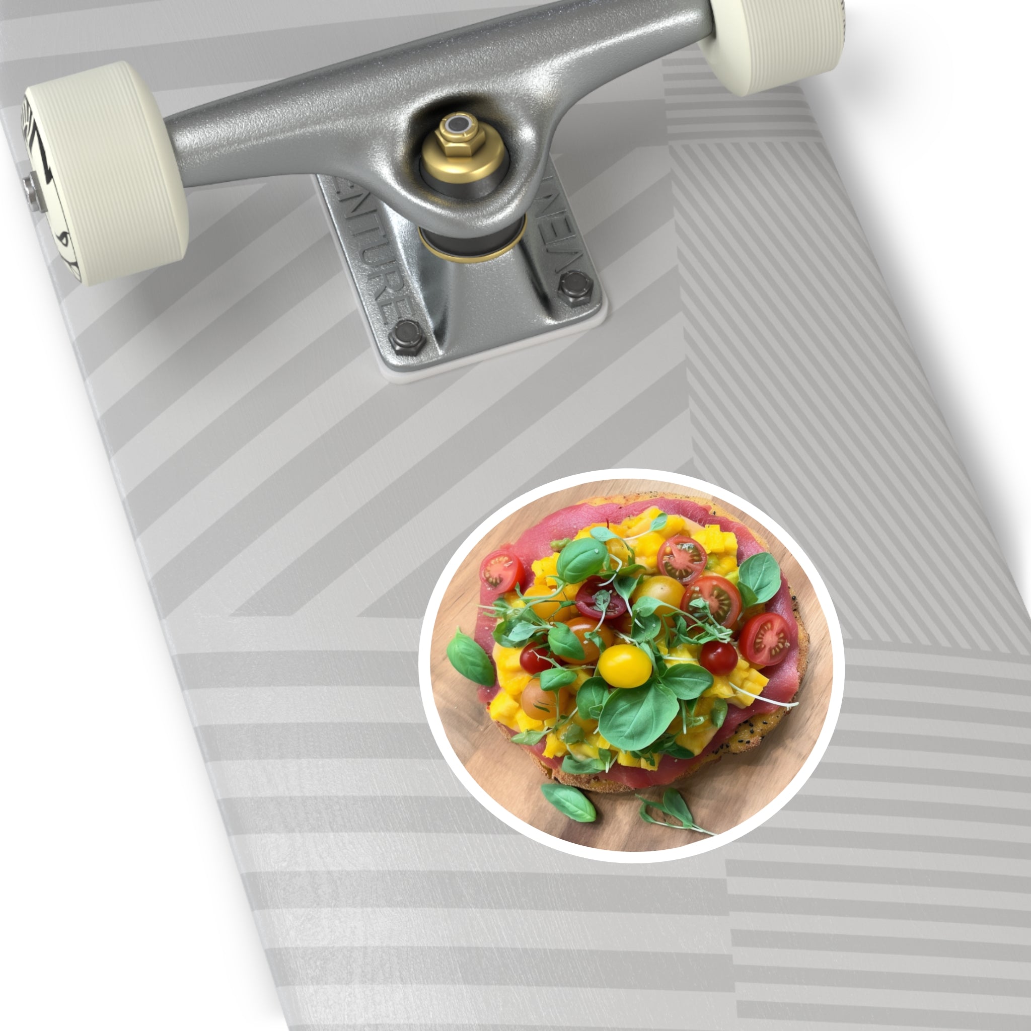 Bohemian Pizza, Food Art Sticker, Laptop Decal, Gift for Foodies