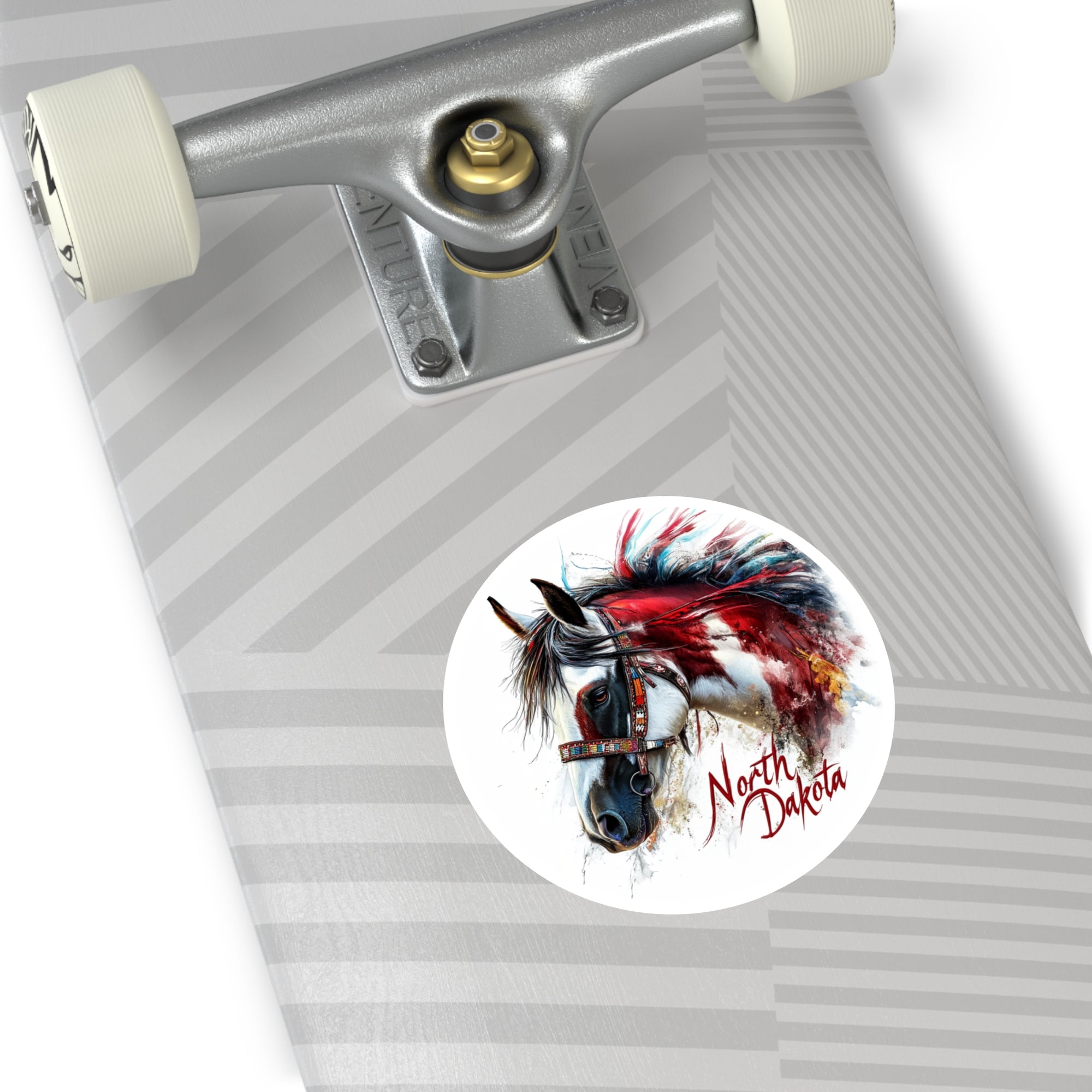 North Dakota Horse Sticker, State Animal Art, Western Design, Wild Spirit