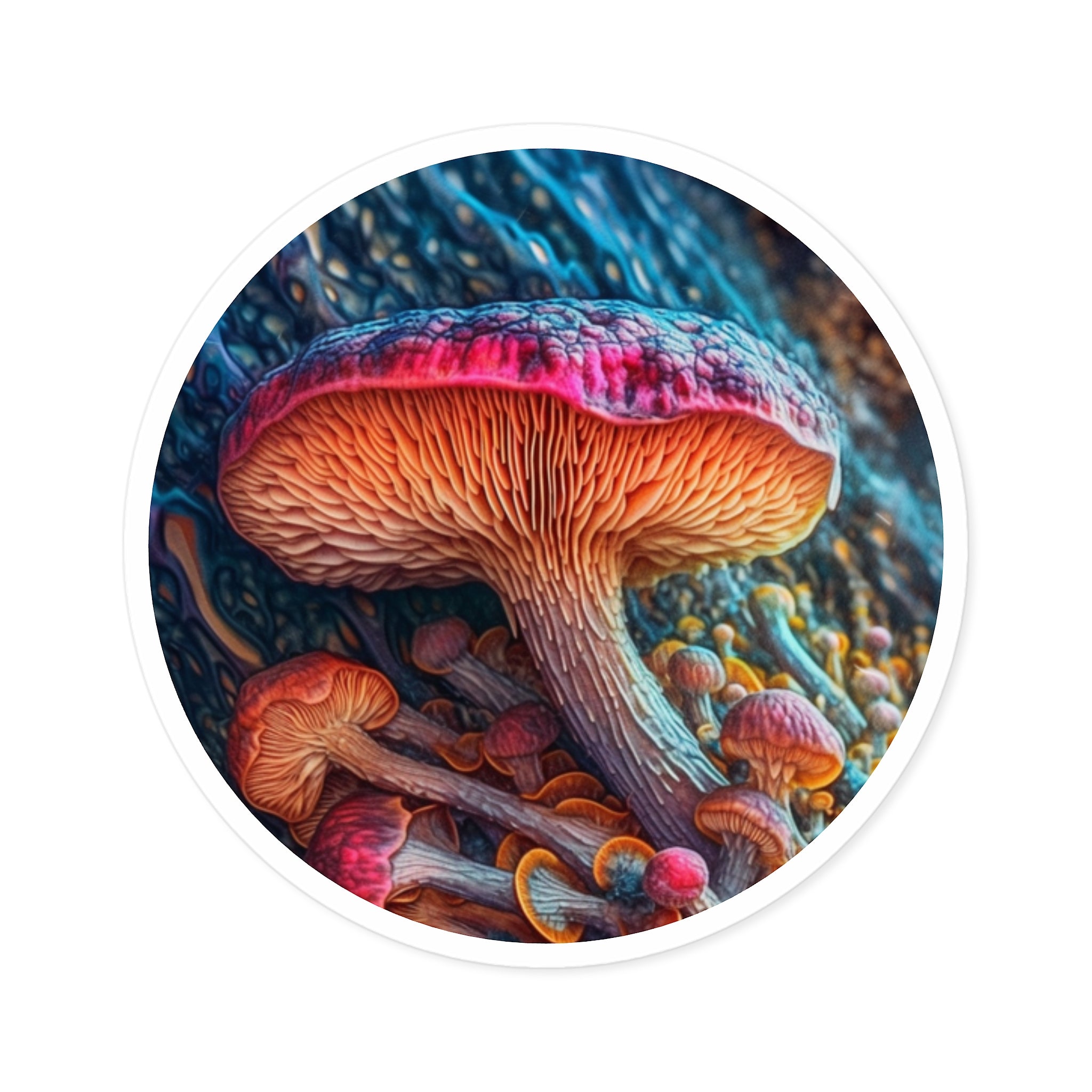 Mushroom Cluster, Nature Art Sticker, Forest Decor, Unique Gift