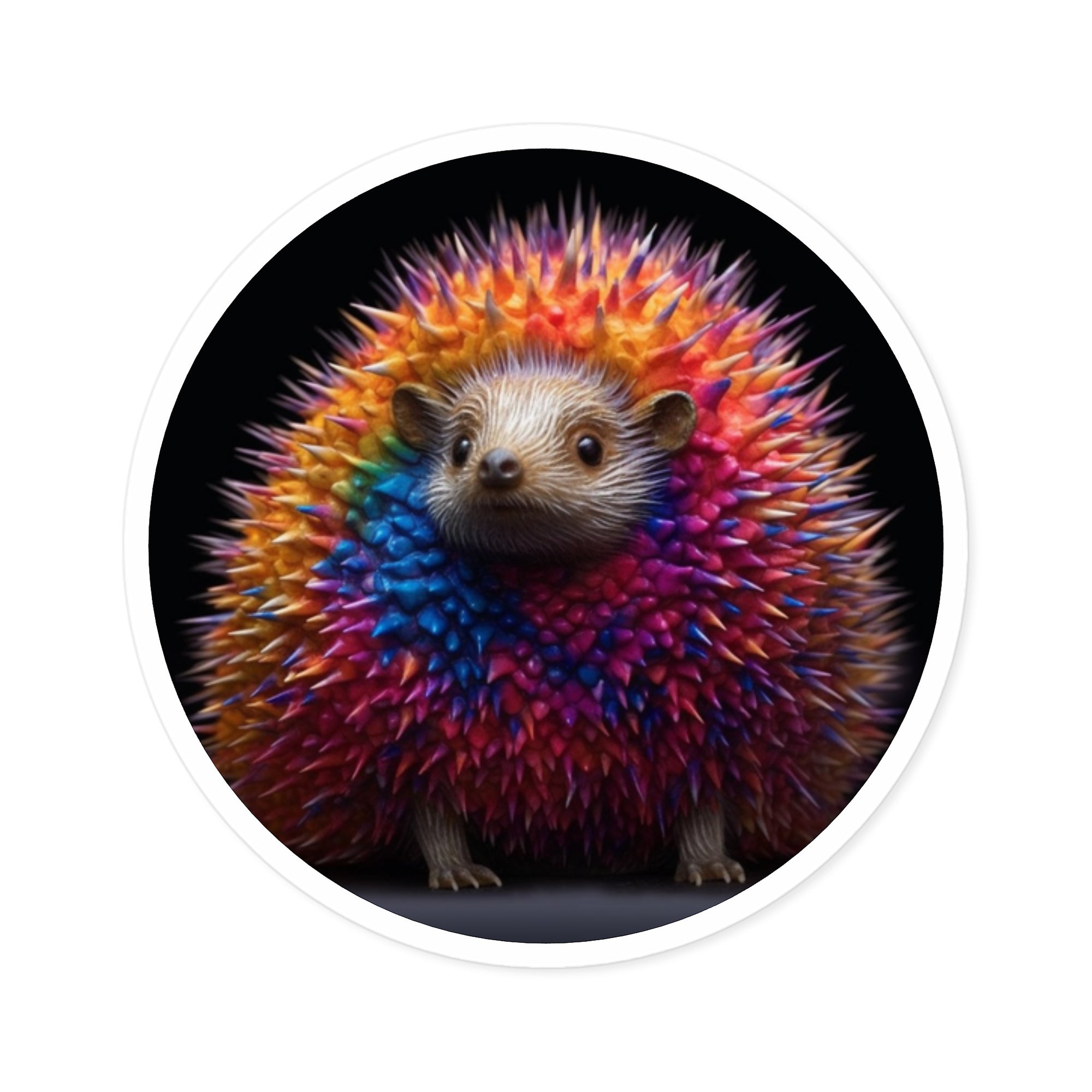 Rainbow Hedgehog Sticker, Colorful Cute Animal, Fun Aesthetic, Whimsical Gift