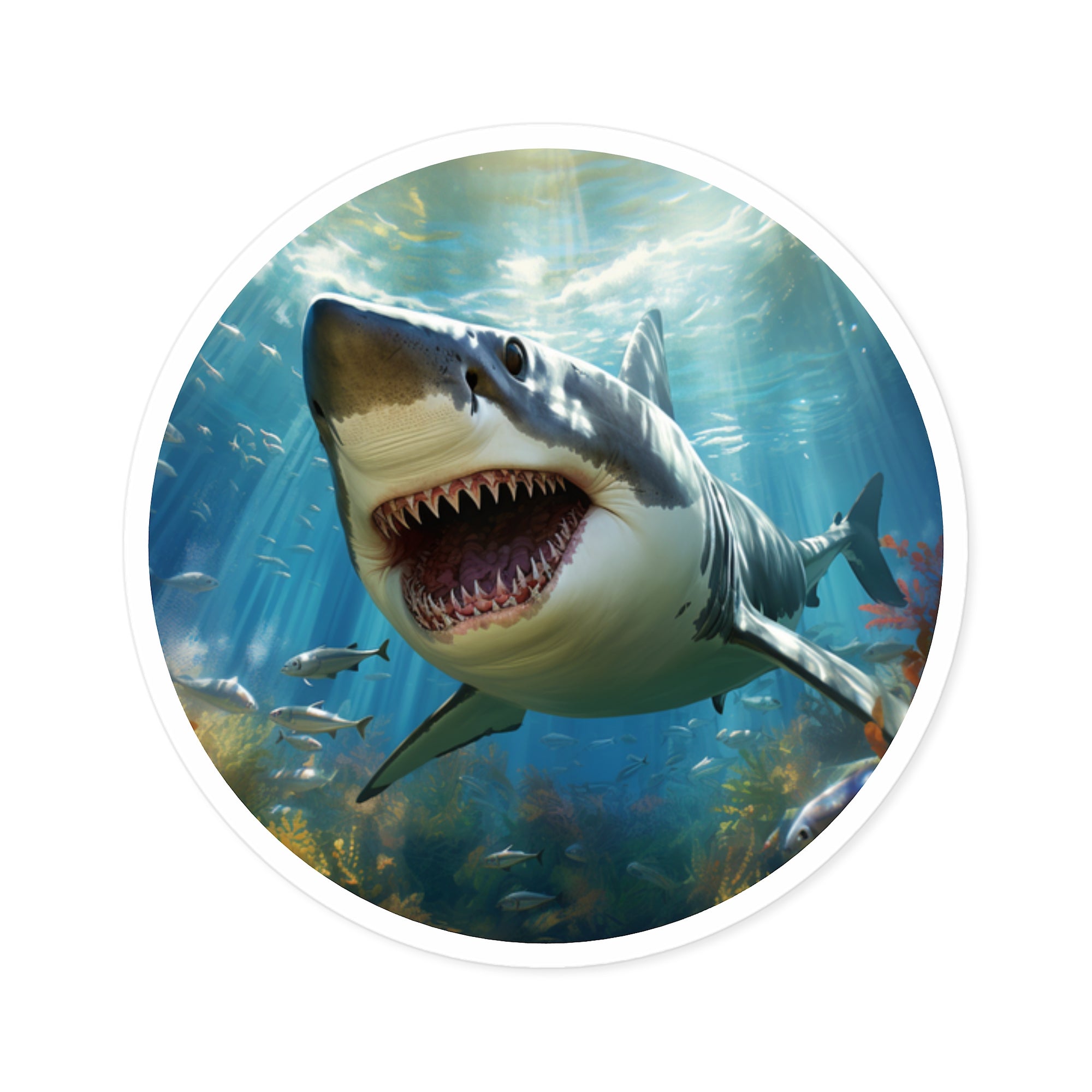 Great White Shark, Ocean Depths Sticker, Sea Predator, Aquatic Adventure