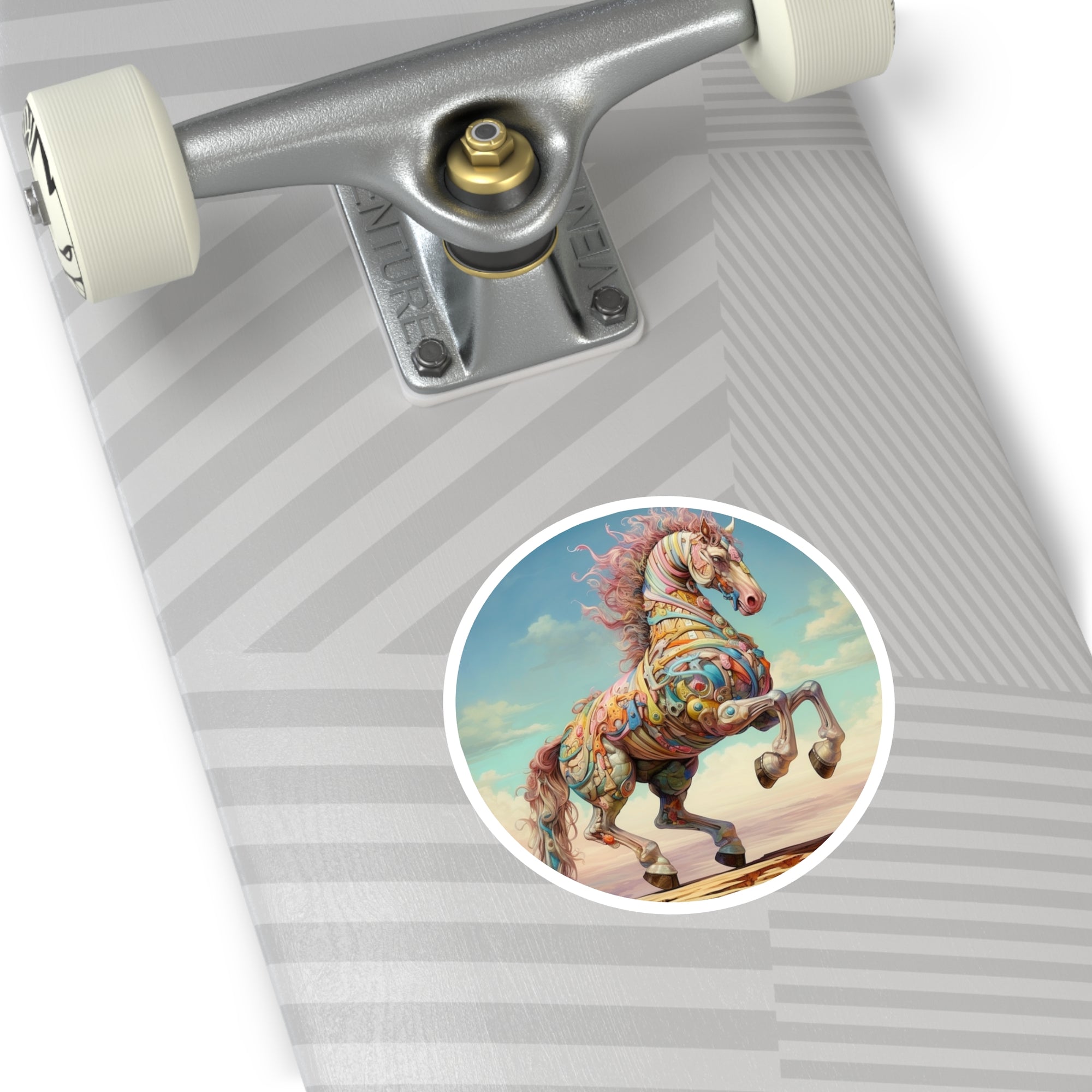 Mechanical Stallion, Fantasy Horse Sticker, Dreamlike Design, Steampunk Art