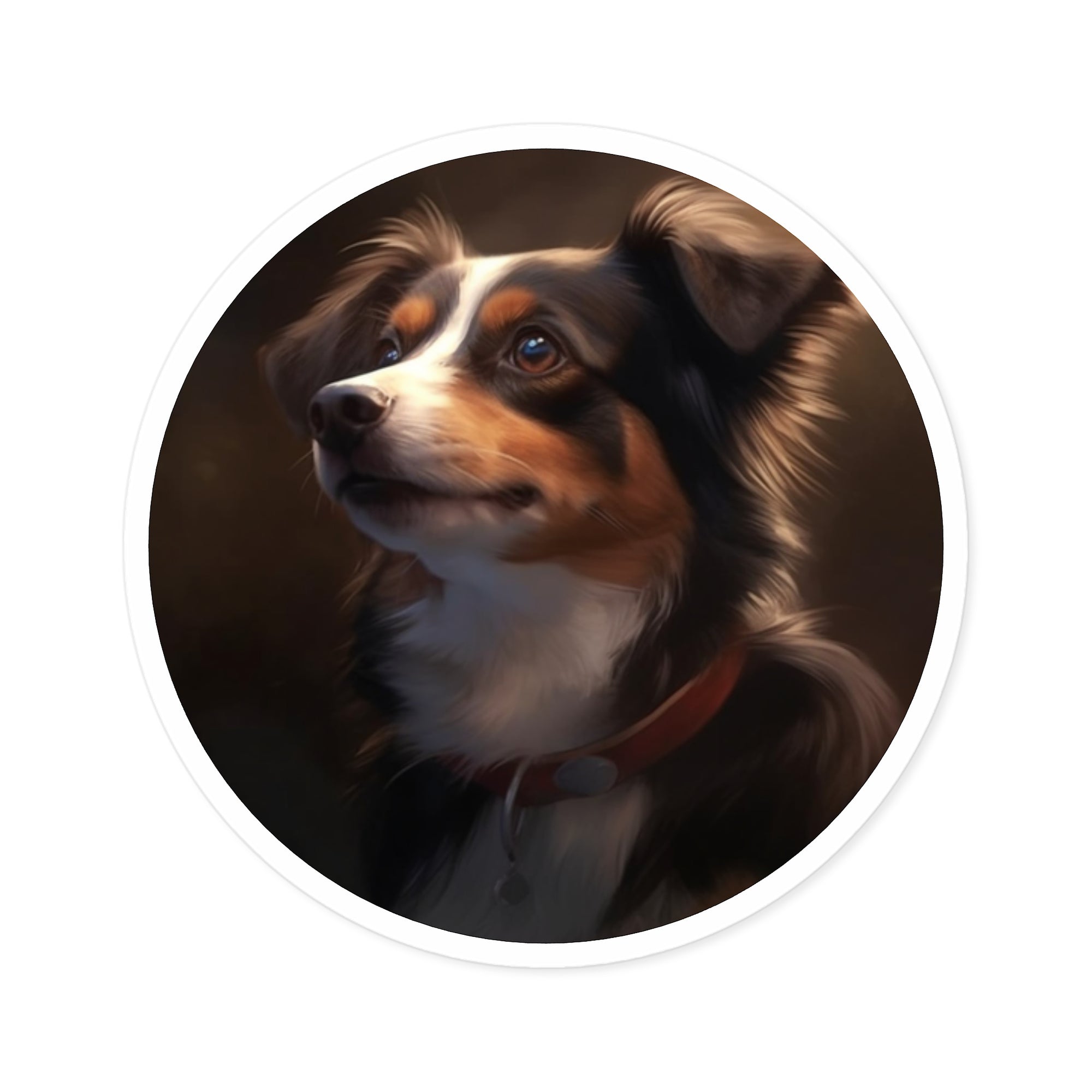 Australian Shepherd Sticker, Pet Portrait, Dog Art, Animal Gift