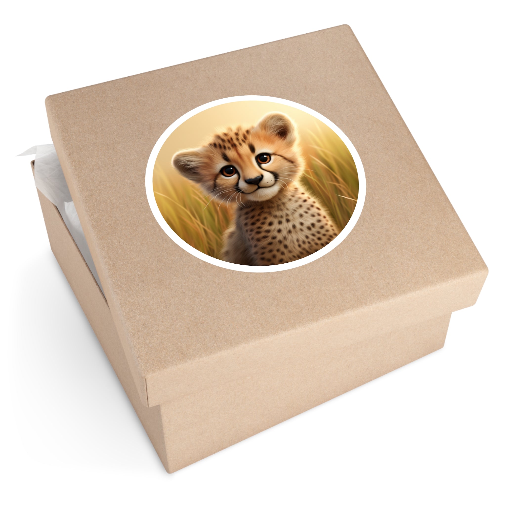 Cute Cheetah Cub, Adorable Wildlife Sticker, Safari Charm, Animal Lover Gift