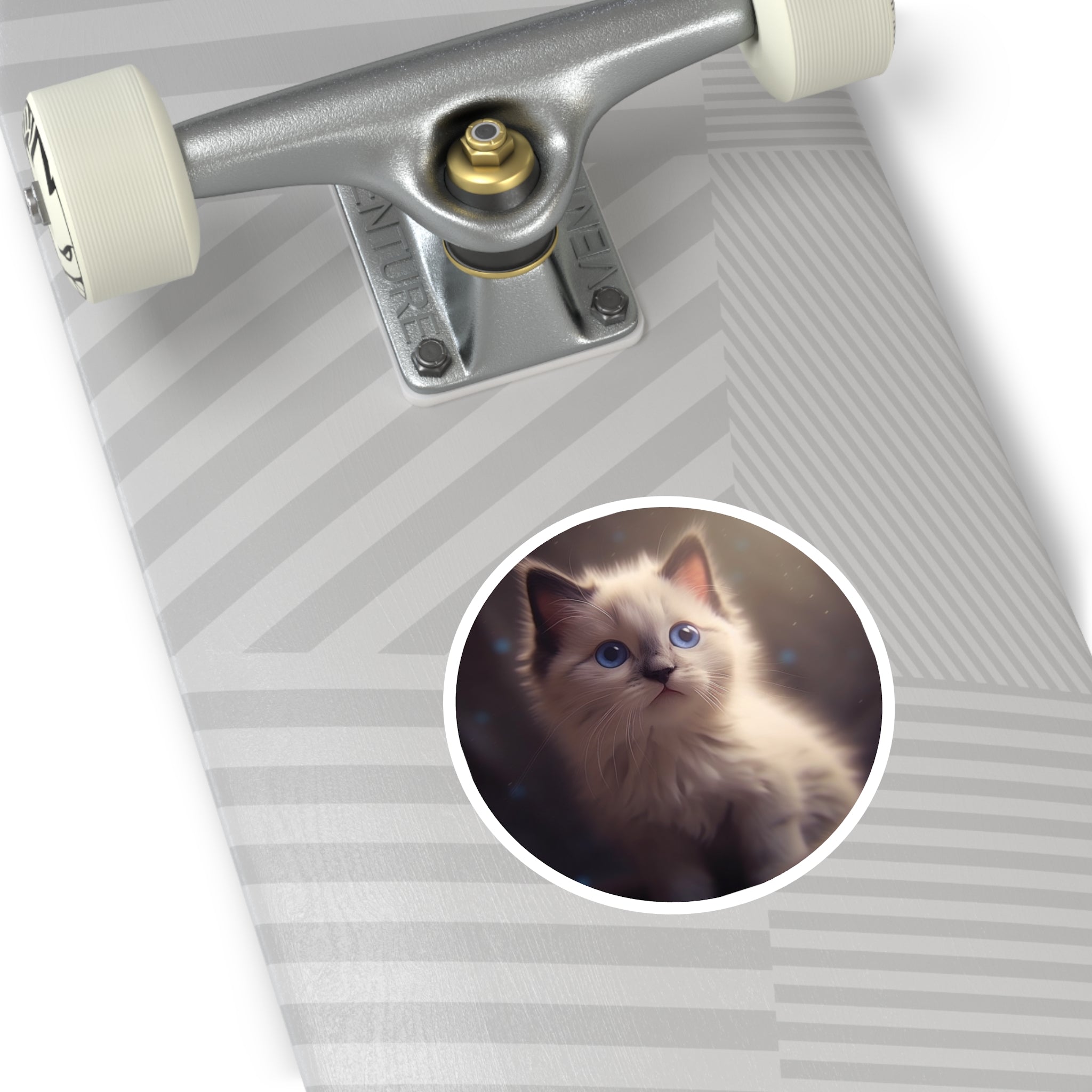 Ragdoll Kitten Blue Eyes, Gentle Portrait Sticker, Cat Lovers, Cozy Vibe