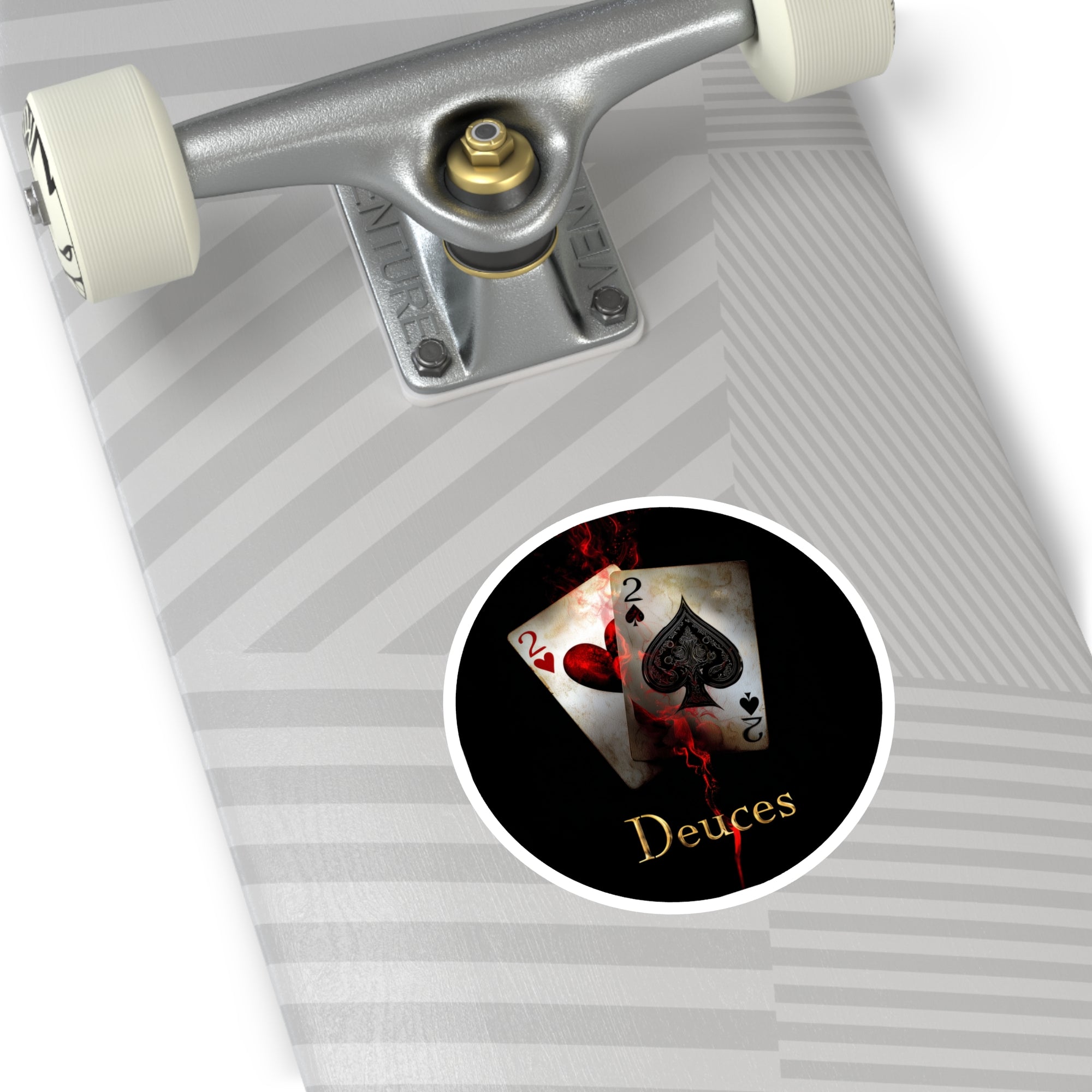 deuces card pair sticker, dramatic card style, laptop decor, game night gift