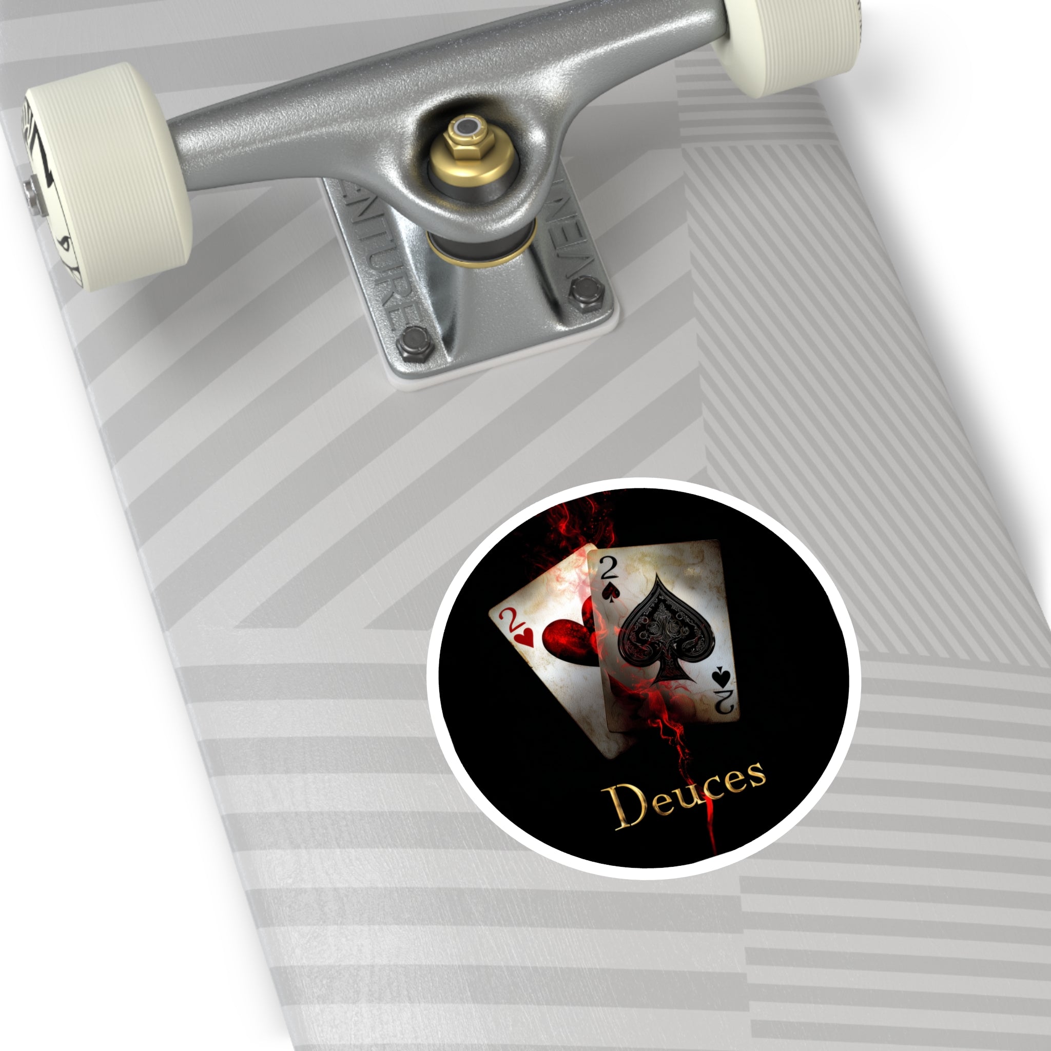 deuces card pair sticker, dramatic card style, laptop decor, game night gift