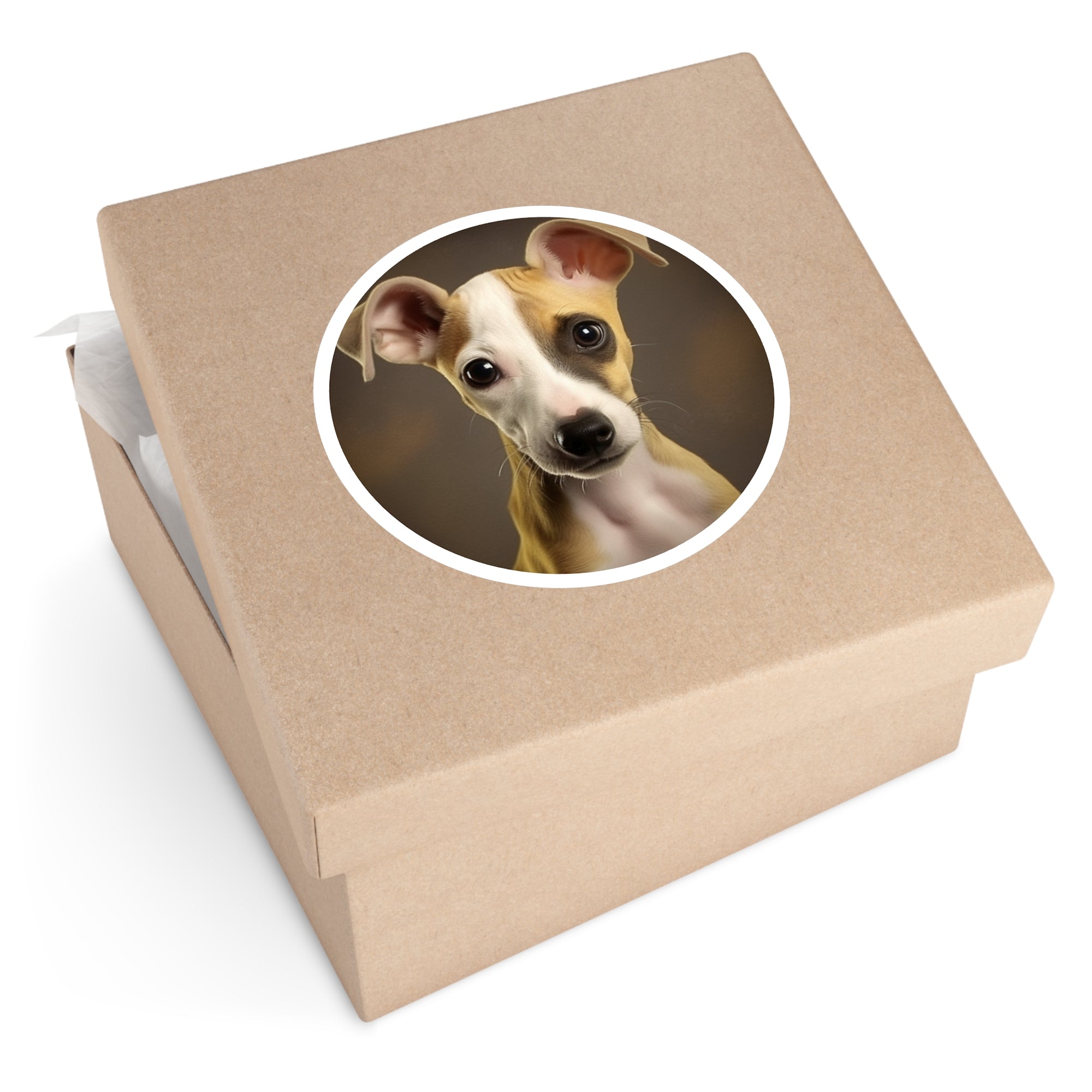 Whippet Puppy, Photorealistic Sticker, Laptop Decal, Gift for Dog Lovers