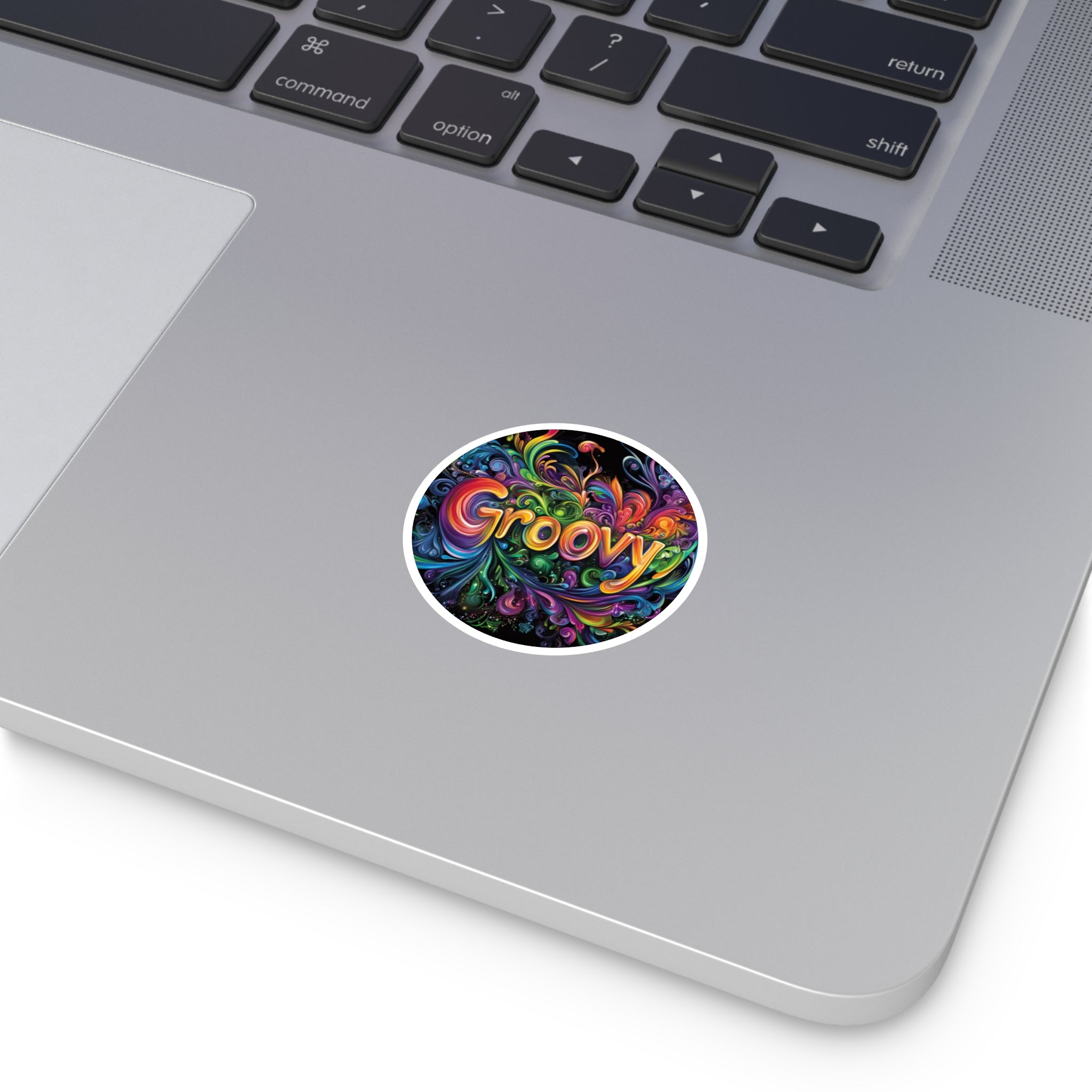 Groovy Sticker, Colorful Retro Art, Psychedelic Swirl Design, Fun Vibe Gift
