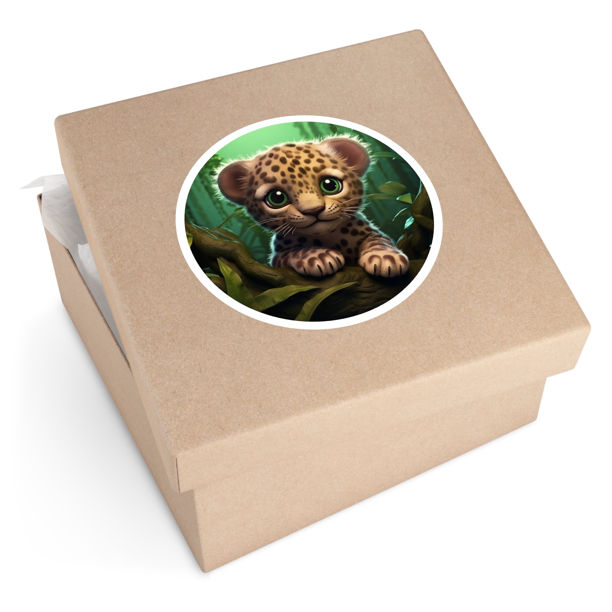 Baby Jaguar Sticker, Cute Jungle Art, Adorable Animal Design, Playful Gift