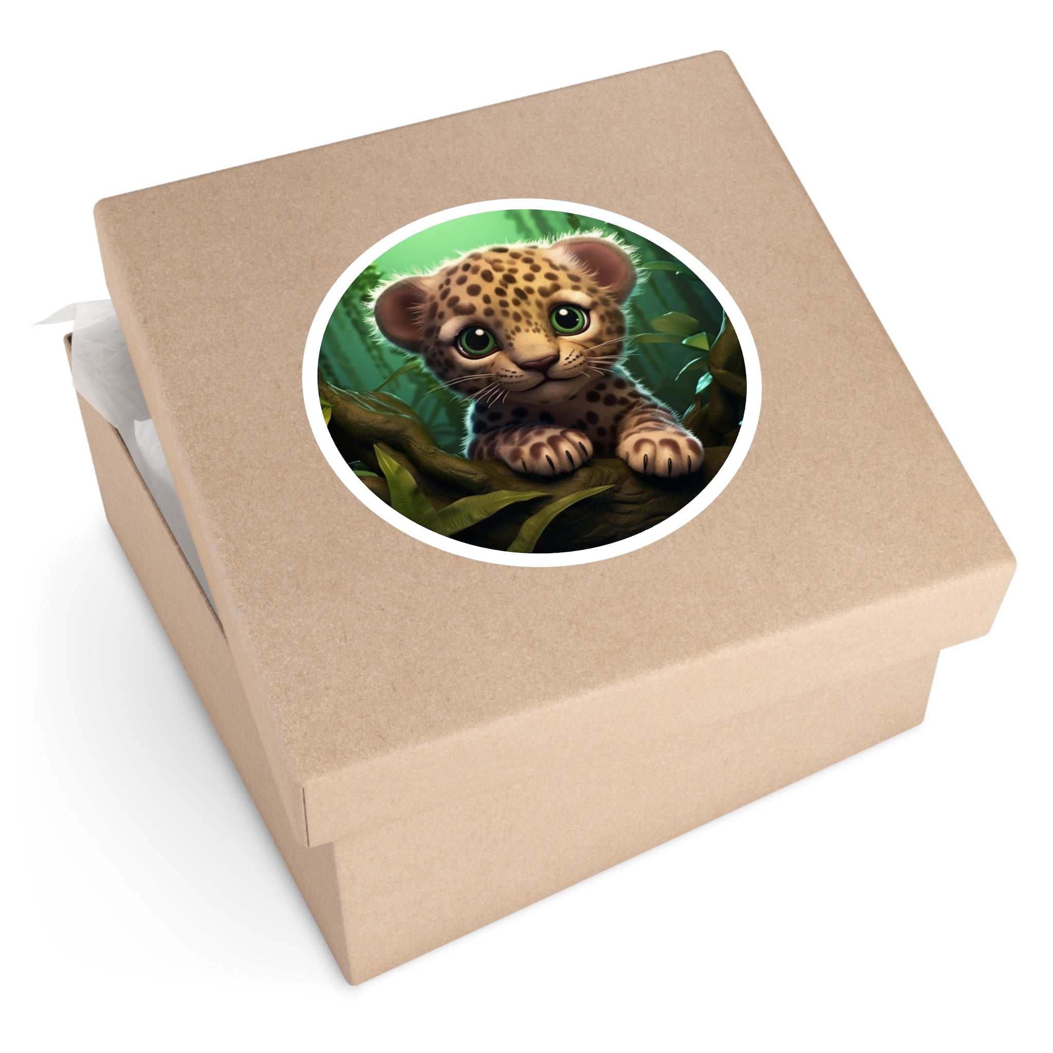 Baby Jaguar Sticker, Cute Jungle Art, Adorable Animal Design, Playful Gift