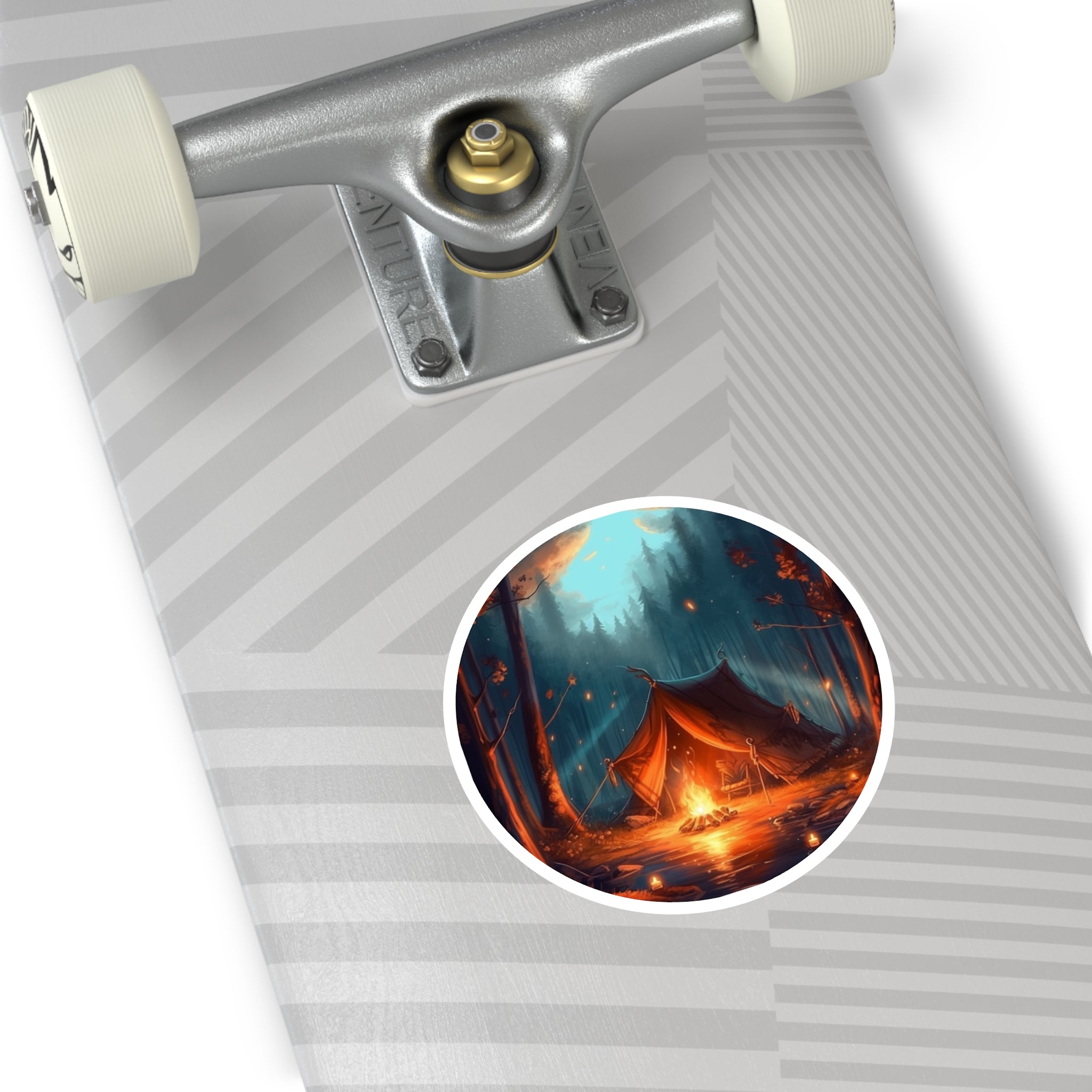 Camping Tent, Cozy Forest Sticker, Outdoor Lovers, Relaxing Scene