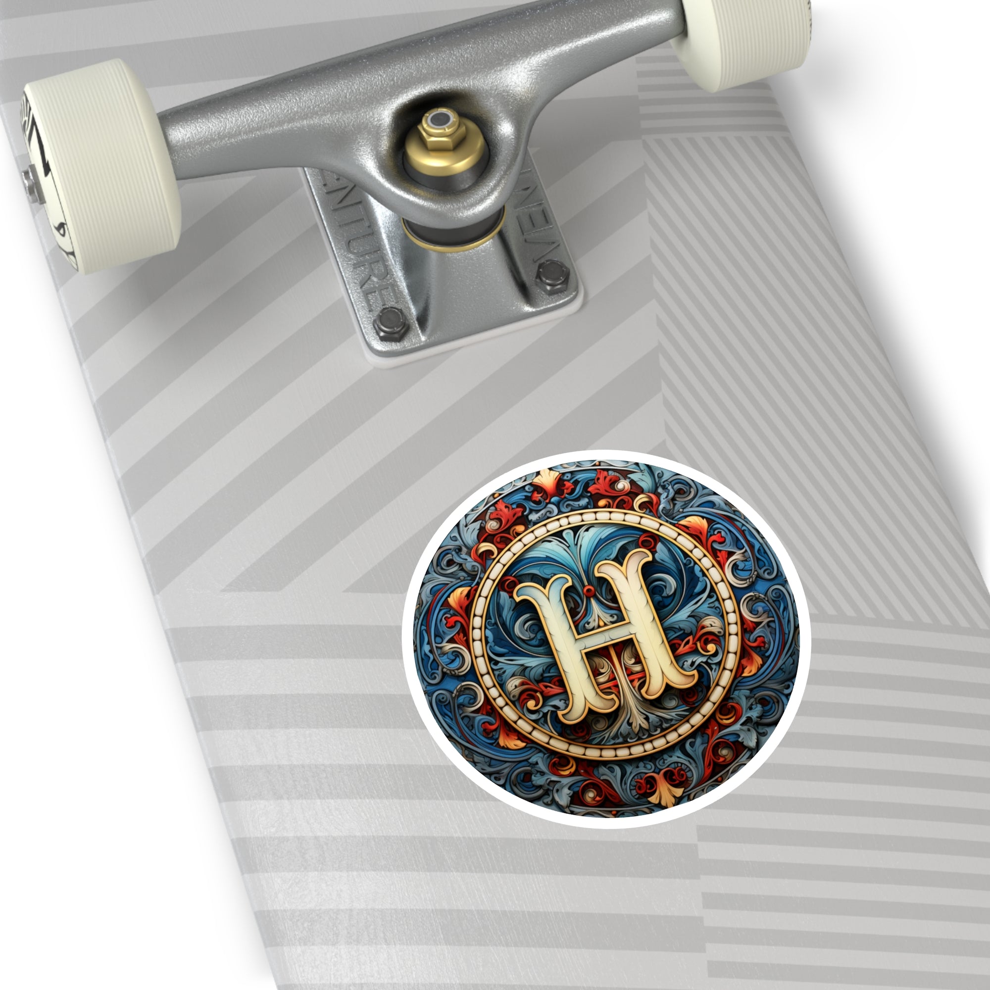 Letter H Mandala Design, Intricate Pattern Sticker, Spiritual Art