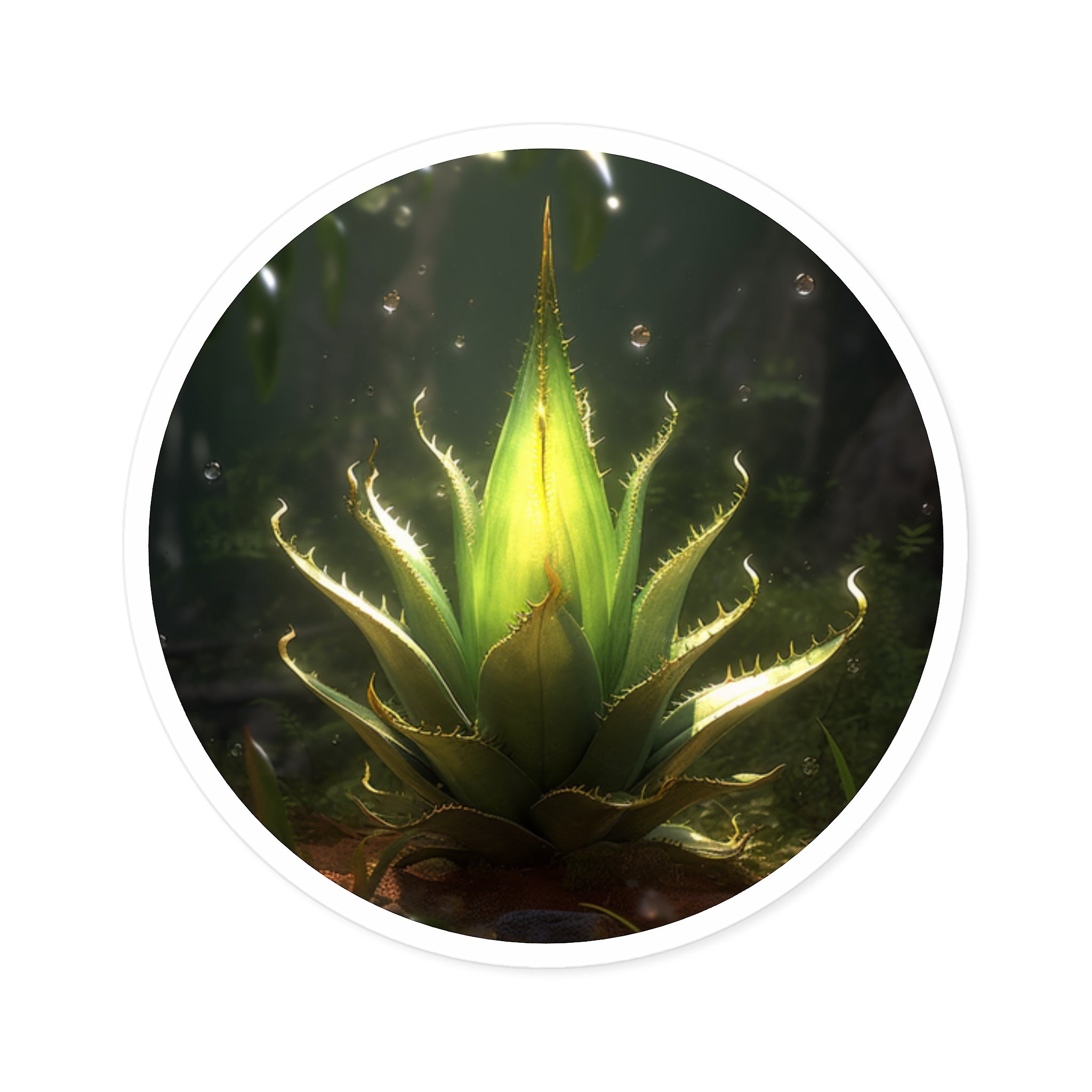 Aloe Plant, Nature Art Sticker, Botanical Decor, Calm Gift