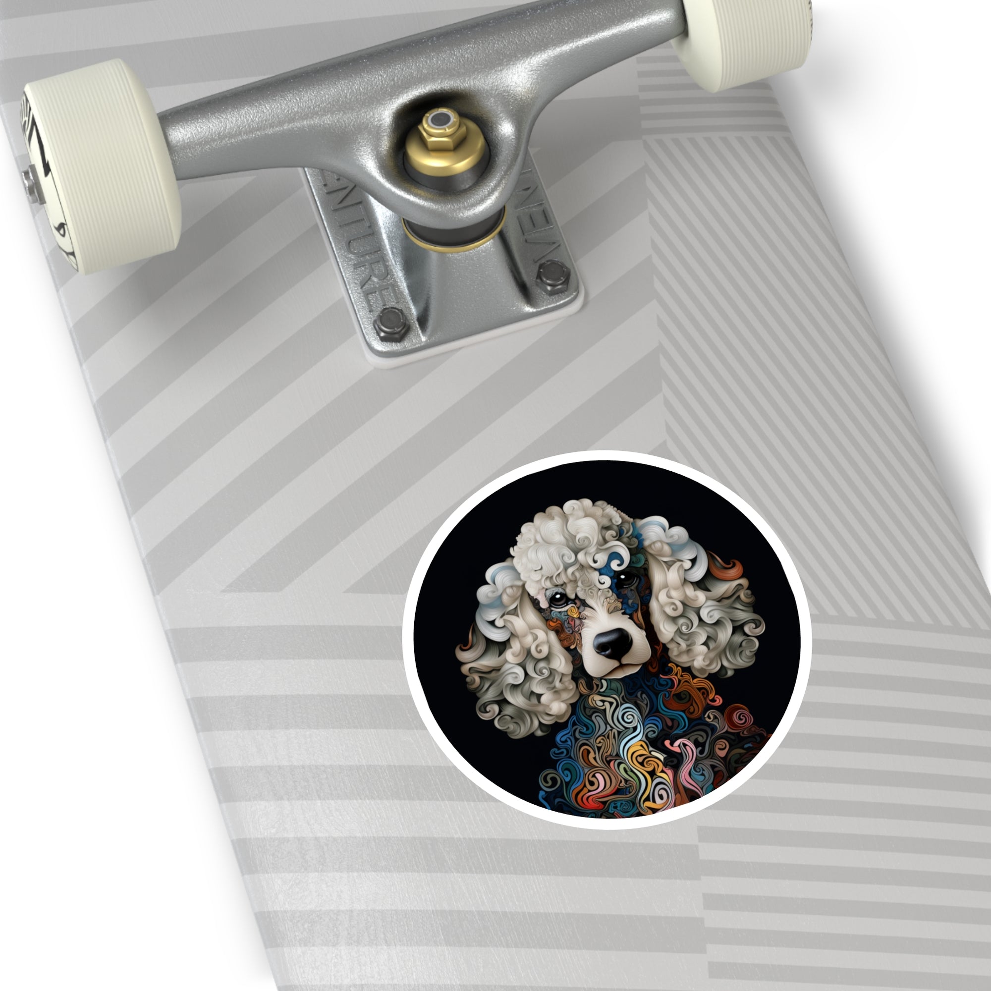 Color Swirl Poodle Sticker, Artistic Dog Design, Abstract Pet Art, Unique Gift