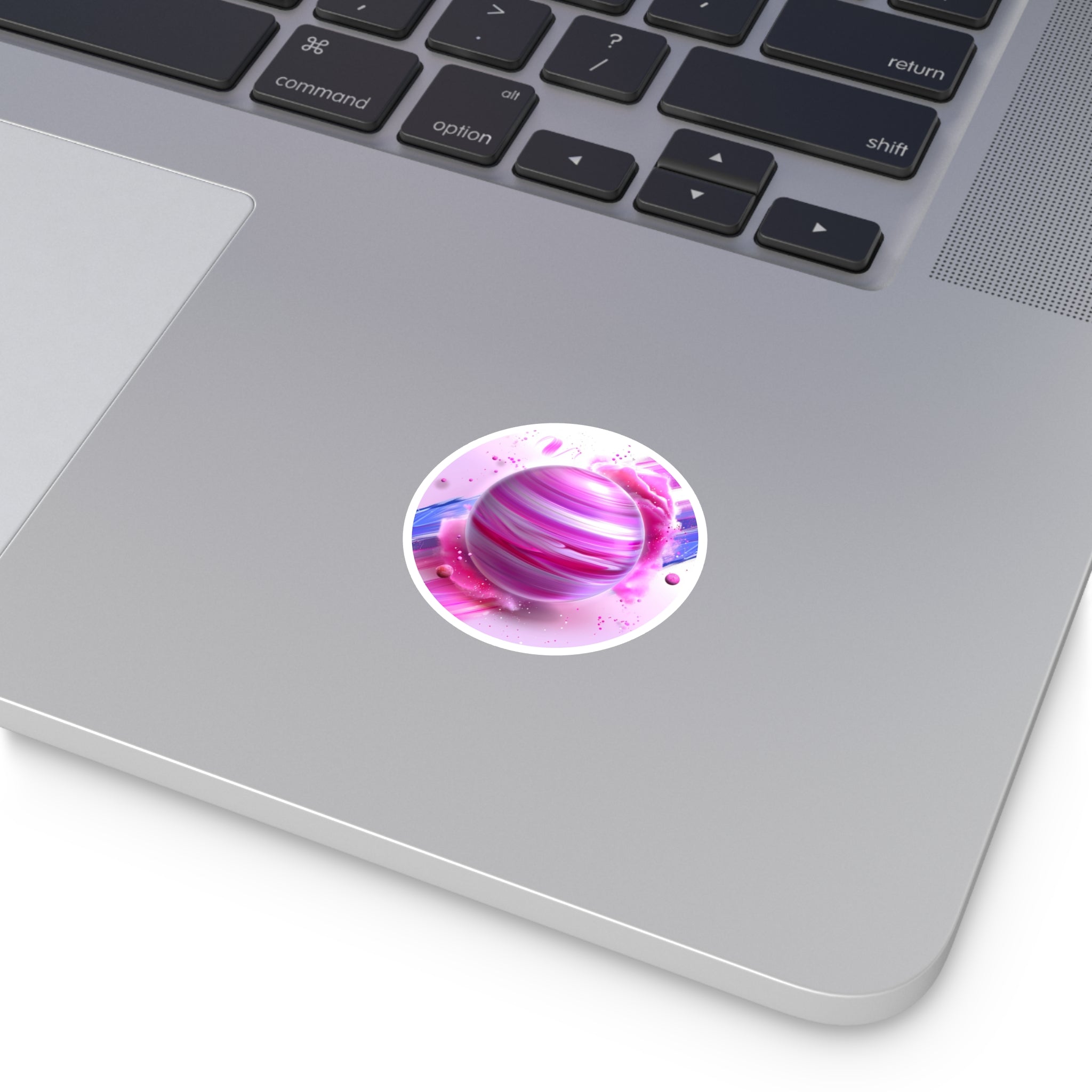 Pink Cosmic Planet Sticker, Vibrant Space Art, Aesthetic Decor, Galaxy Gift