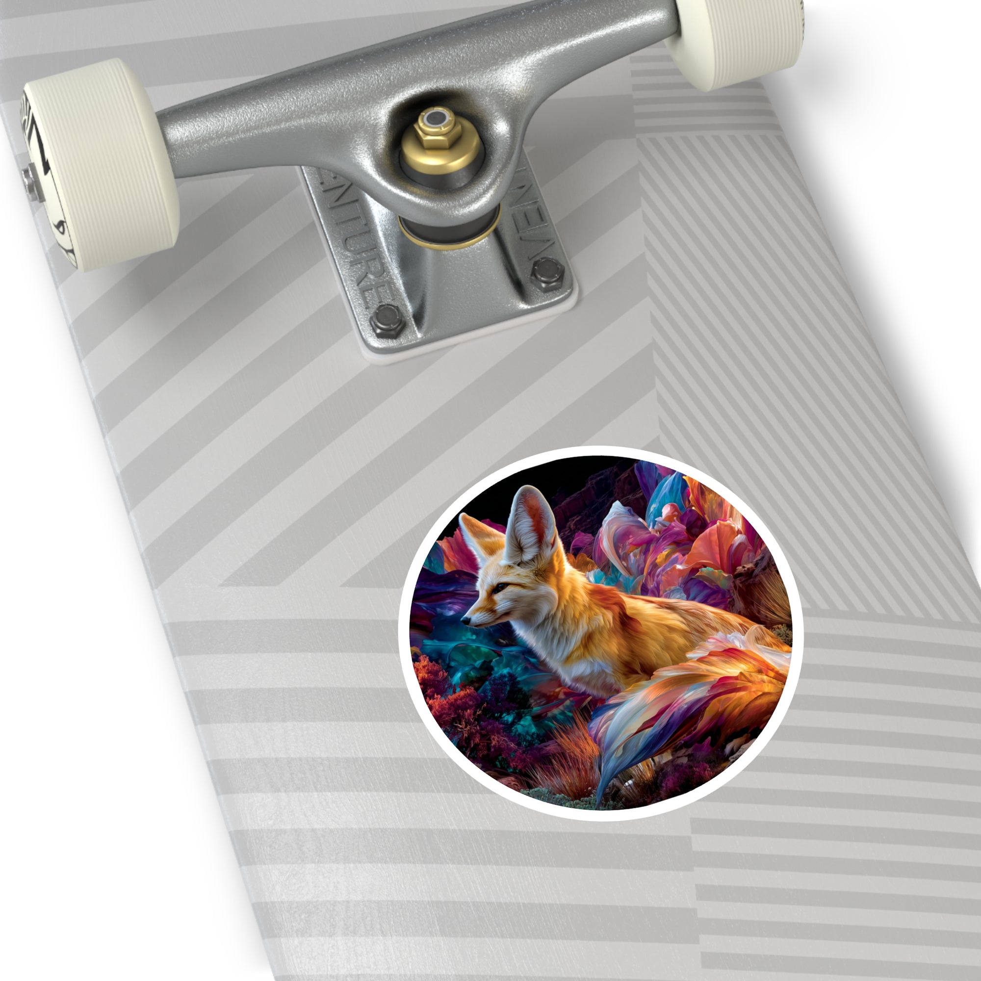 Colorful Fennec Fox in Vibrant Landscape Sticker