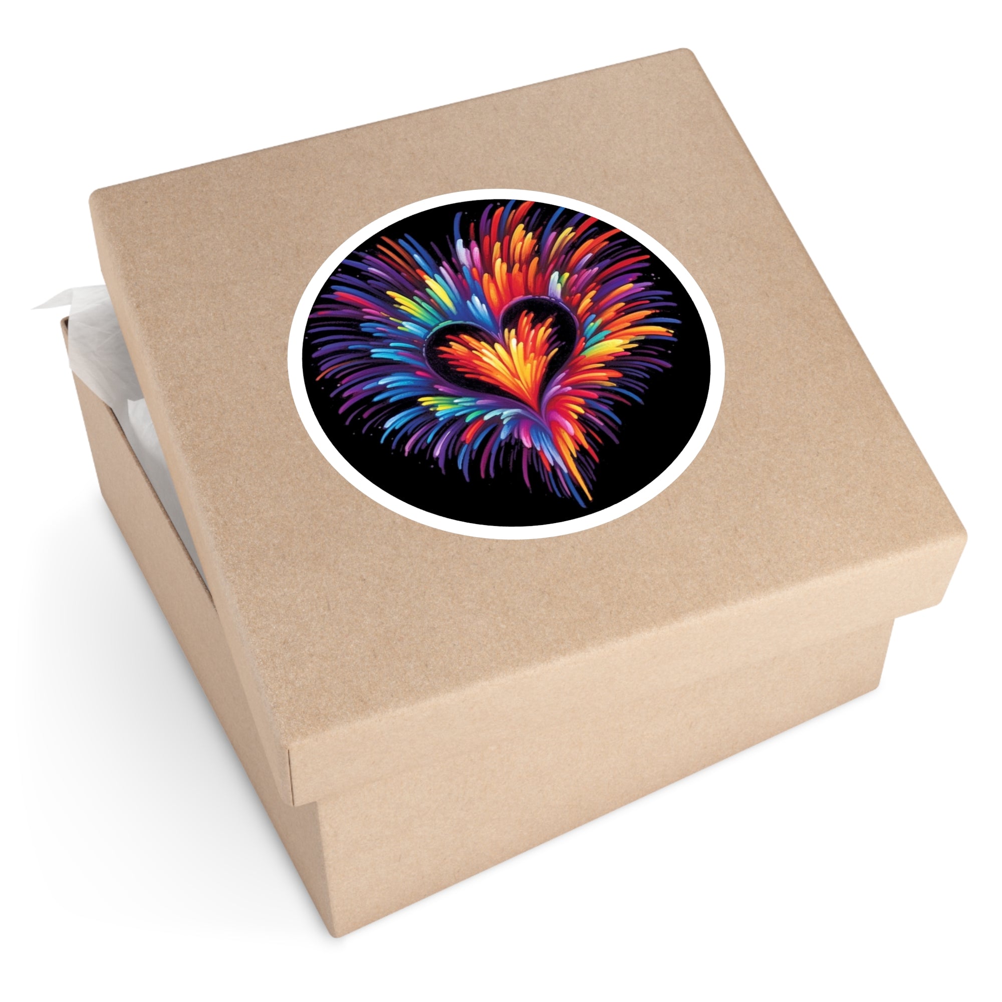 Rainbow Heart, Abstract Love Sticker, Laptop Decal, Gift for Color Lovers