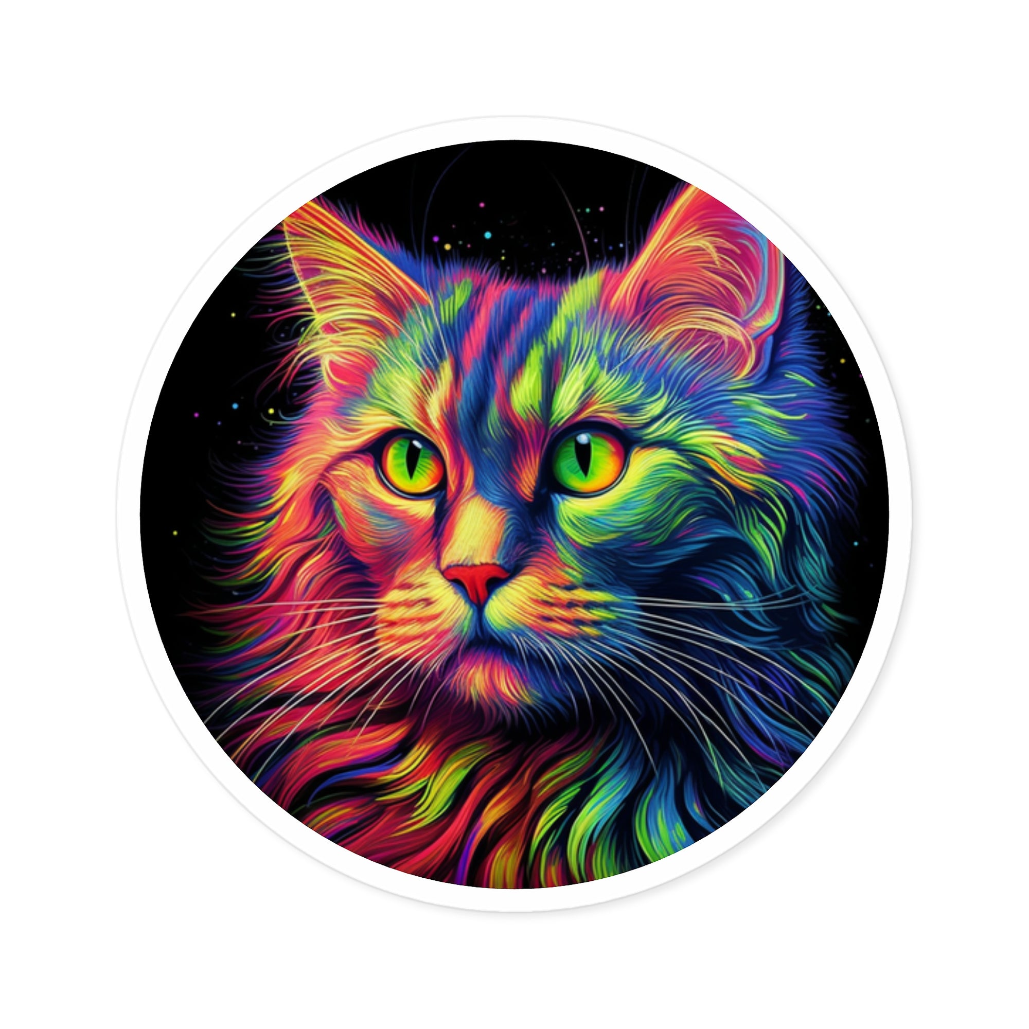 Colorful Cat Stickers for Cat Lovers, Fun Home Decor, Laptop, Water Bottle, Gift for Pet Owners, Retro Cat Art