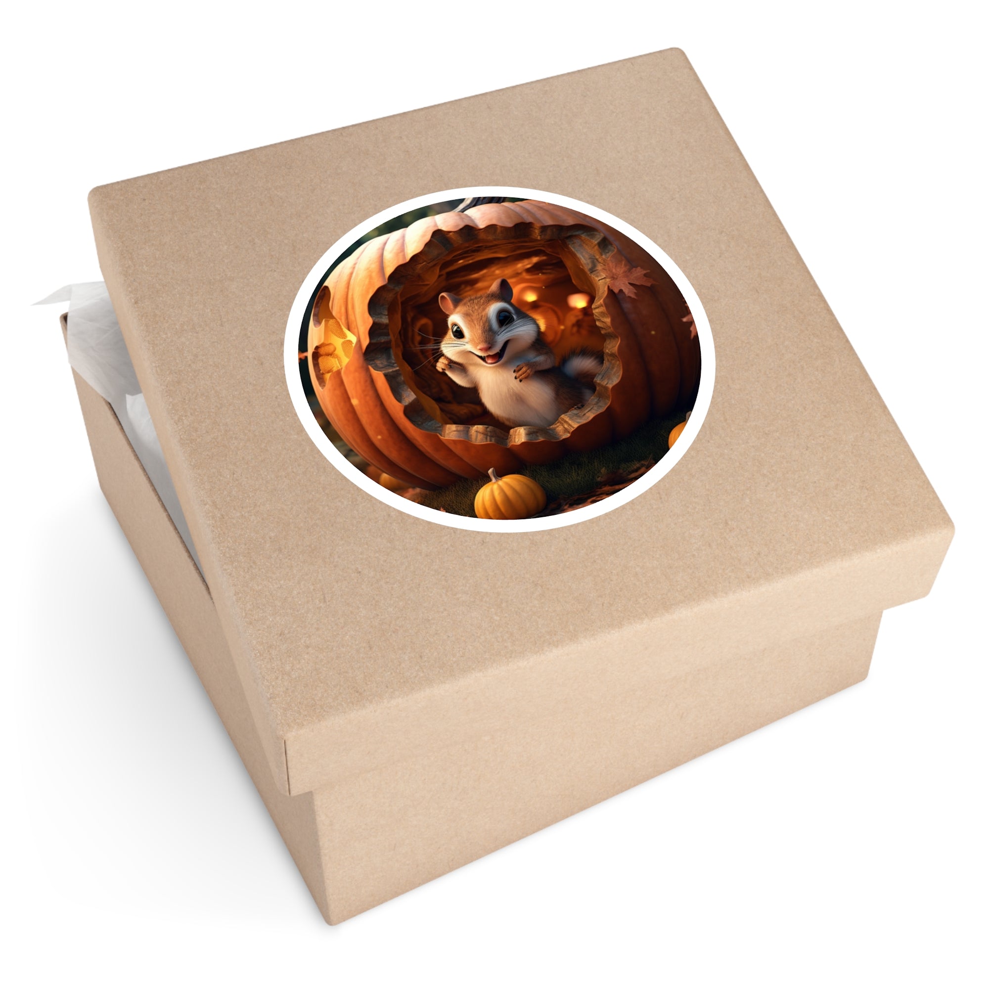 Halloween Squirrel Sticker, Cute Forest Animal Design, Autumn Art